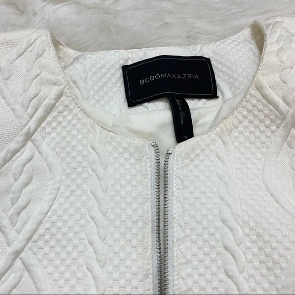 BCBGMAXAZRIA Cream Textured Coat - Picture 6 of 7